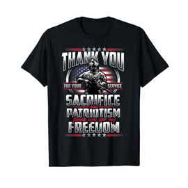 Veterans 4th Of July T-Shirt Thank You American Flag Gift