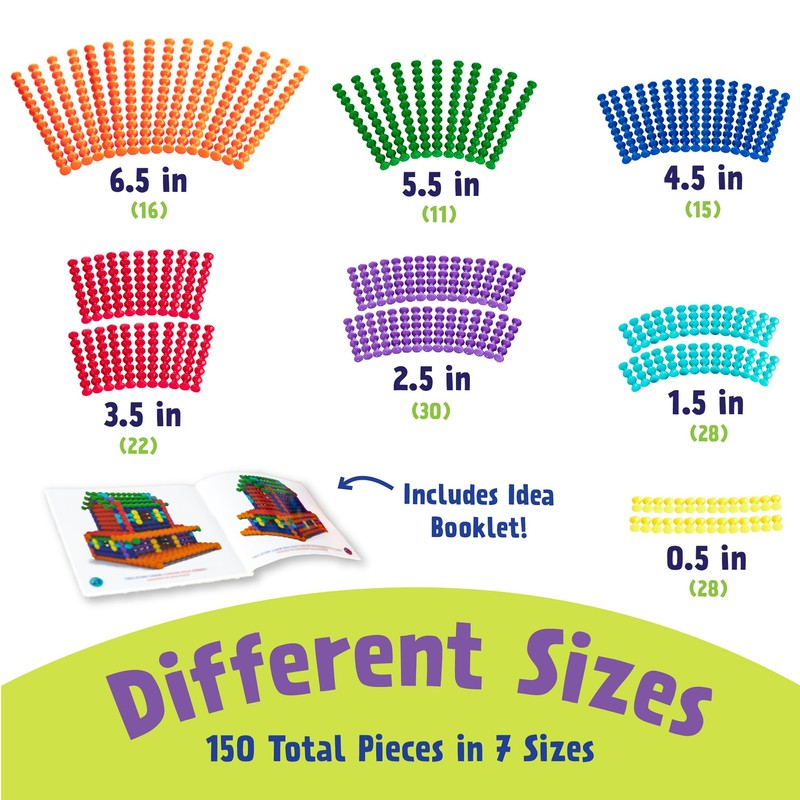 POPULAR PLAYTHINGS Playstix Construction Toy Set with Building Sticks for