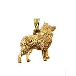 George Harris Schipperke Dog 24k Gold Plated Pewter Pendant