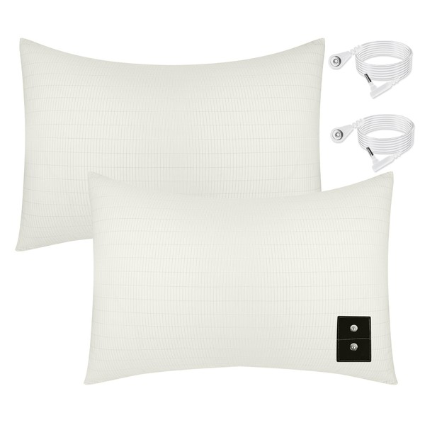 Grounding Pillowcase 2 Pack with 10% Silver Fiber, Conductive Grounding