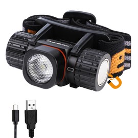 EverBrite - Faro recargable de 500 lúmenes LED recargable con 4 modos de luz, base magnética y correa para la cabeza ajustable, perfecto para camping, senderismo, espeleología, pesca