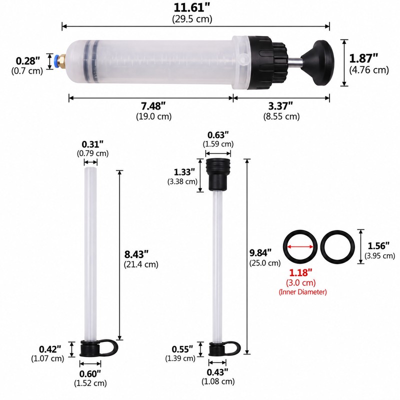 Automotive Fluid Extractor Syringe for Maintenance – Hand-Operated Oil &