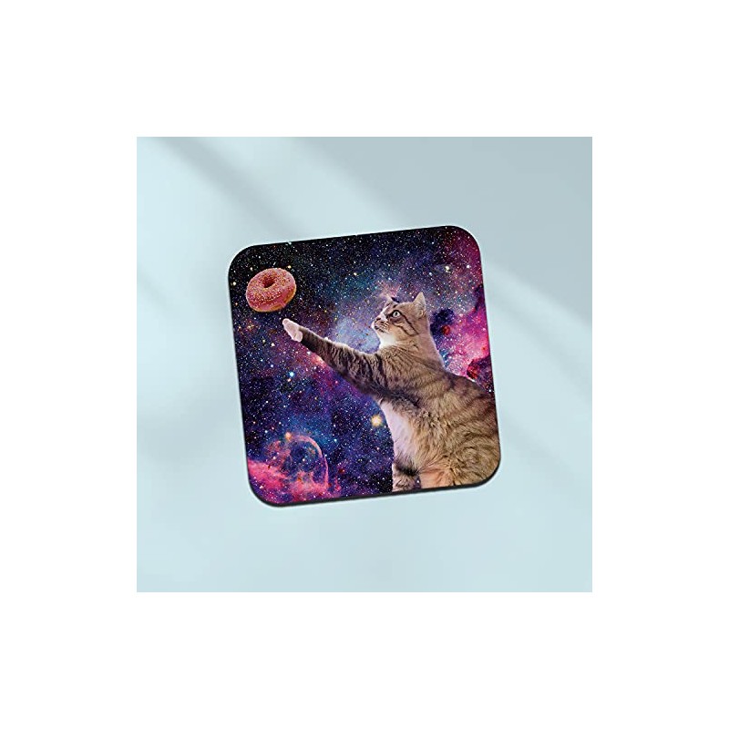 Square Single Coaster - Space Cats Kittens Animals Galaxy Universe