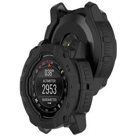 LOKEKE Compatible with Garmin Instinct E Protective Case Cover, TPU Protective Watch Case Cover Shell Compatible with Garmin Instinct E 45mm(Black)