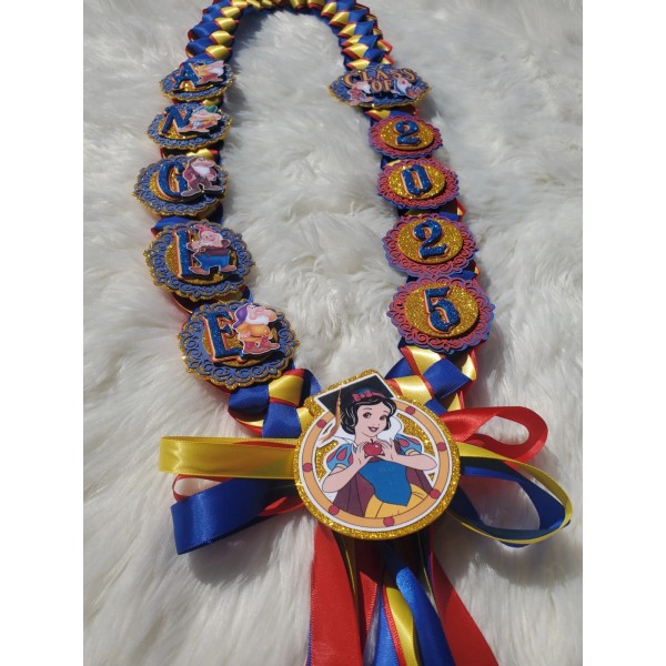 Snow White Graduation Leis | Class Of 2025 Varsity Numbers