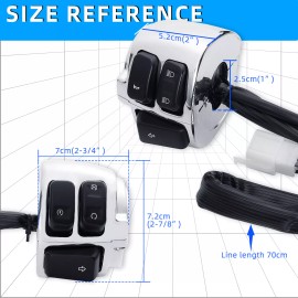 Dreamizer Chrome Motorcycle 1" Handlebar Control Switches+ Wiring Harness For Harley 96-12