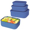 Keweis Silicone Food Storage Containers, Set of 3 Rectangular Bento