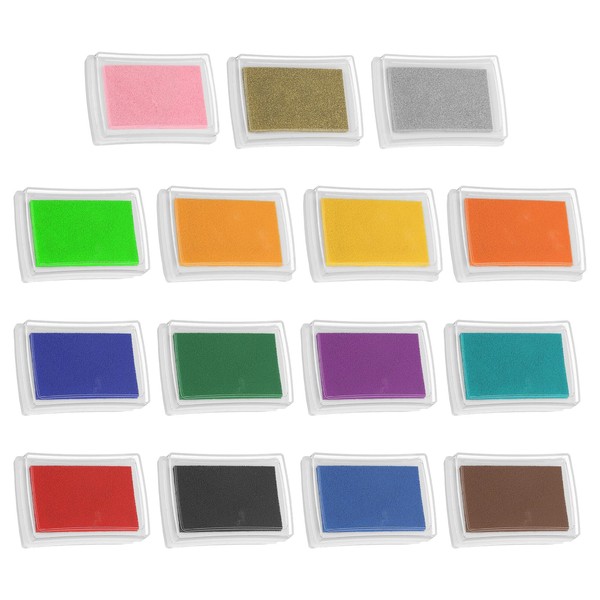 PATIKIL 3"x2.2" Craft Ink Pad for Rubber Stamp, 15Pcs Washable
