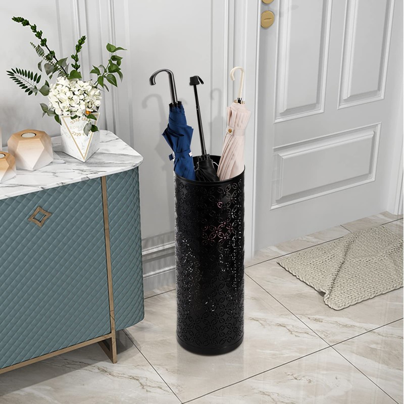Hacaroa Metal Round Umbrella Stand Rack, Free Standing Umbrella Holder