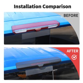 JWWY High Mount Brake Light Third Brake Light Protector Cover Trim Fit for 2022-2024 Chevy Silverado Exterior Accessories Blackened (Smoked Black)