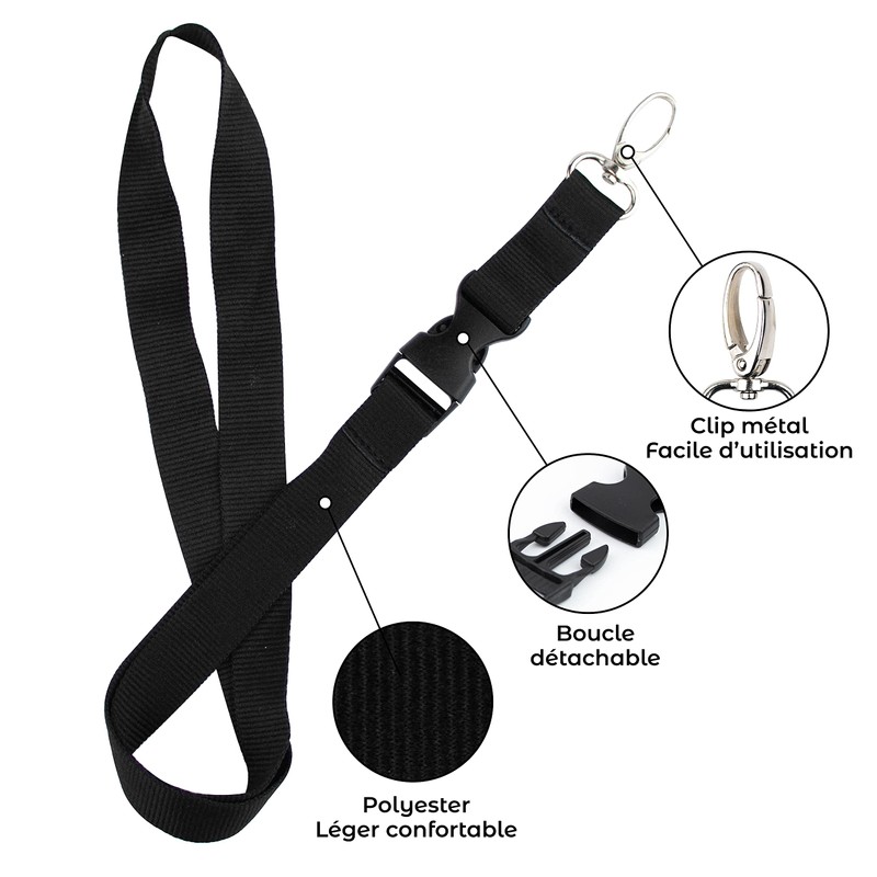 10 Pcs Black Necklace for Badge Holder Key Chain Business