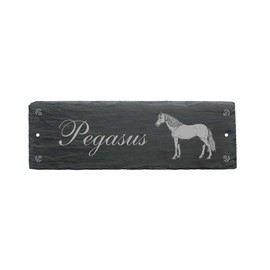 Sign Slate Horse Hanoverian Horse Box Stable Board Name 22 x 8 cm