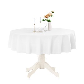 Romanstile kleine runde Tischdecke 120 cm weiß abwaschbar und wasserabweisend Weihnachten Tischtuch Tischwäsche Table Cloth für Party,Balkon,Esszimmer,Garten,Outdoor,Draußen,Terasse