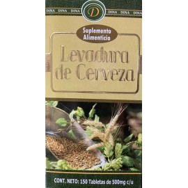 Dina Levadura de cerveza 150 Tabletas Omega 3 Vitamina B Acido Folico