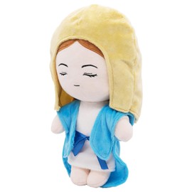 Kidoamin 10 Inch Virgin Mary Plush Doll Mother Mary Stuffed Doll Classic Baptism Plush Toy Gifts for Christening Religious Easter