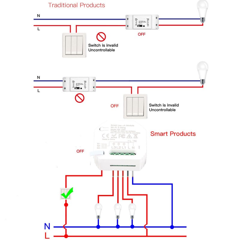Smart Light Switch Module WiFi Home Light Switch Control 3