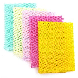 Kuwish Innovative Dish Washing Net Cloths,Scourer,Quick Dry, Mesh net for Washing Dish, Dish wash net, Dish Sponge, Dish Scrubber 11" by 11" 5 Pcs