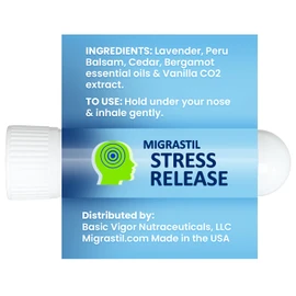 Basic Vigor Migrastil Stress Release Aromatherapy Inhaler 2-Pack and Two Migraine Sticks Bundle