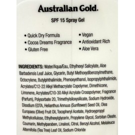 Australian Gold Spray Gel Sunscreen SPF 15, 8 Ounce | Moisture Max | Infused with Aloe Vera | Broad Spectrum | Water Resistant