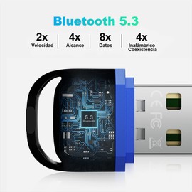 GuDoQi Adaptador Bluetooth 5.3 para PC, Dongle Mini Inalámbrico Receptor, para PC, Auriculares, Ratón, Teclado, Impresoras, Compatible con Windows 11/10/8.1/8/Win 7/XP