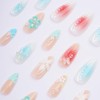 24Pcs Summer Press on Nails Medium Almond Fake Nails with