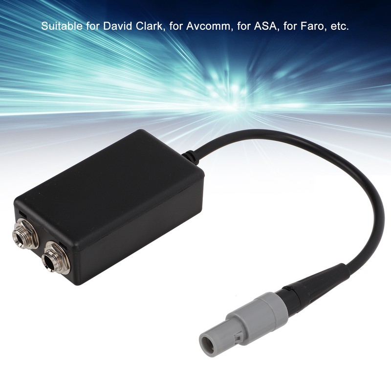 Aviation Headset Adapter General Aviation Dual for GA Female to