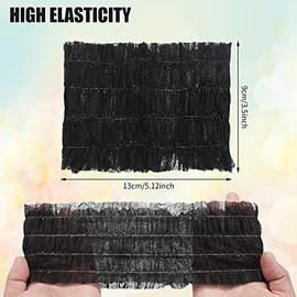 100 diademas desechables, suaves, no tejidas, para spa facial, tela elástica para el cuidado de la piel, para salón, maquillaje, sauna, suministros empaquetados individualmente para mujeres y niñas, color negro
