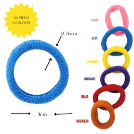 uunida - Ligas para Cabello Niña y Bebé - Donas para el Cabello - Ligas para Moños para Niñas - 100 pzas de 3 cms dentro de una bolsa con zipper que sirve de estuche (Multicolor)