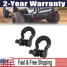 Aaiwa 2PCS 3/4" D-Ring Shackle Towing Bow Buckle 4.75t for JEEP SUV Truck OffRoad US