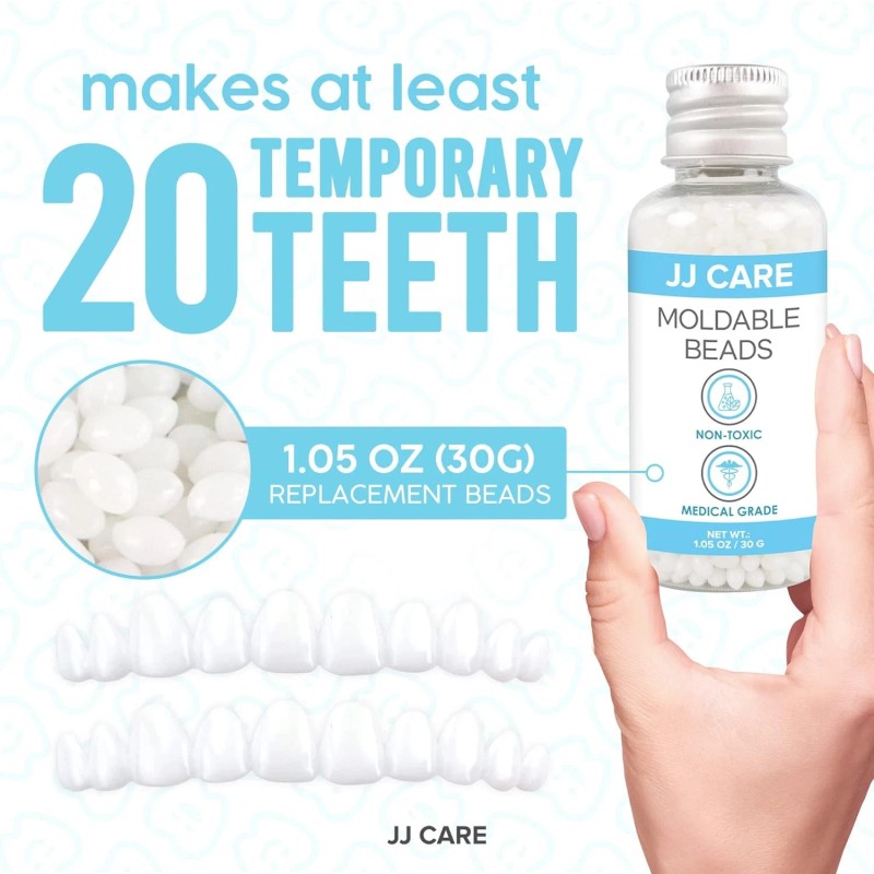 JJ CARE Temporary Tooth Replacement Kit with Dental Tools, Moldable...