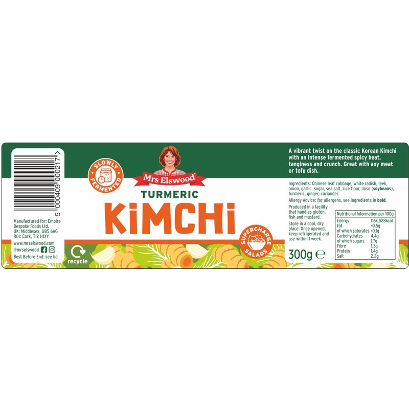 Mrs Elswood Turmeric Kimchi 300g