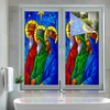 HOMETITUTE Three Wise Blue Religious Privacy Window Cling 17.7x39.3 PVC