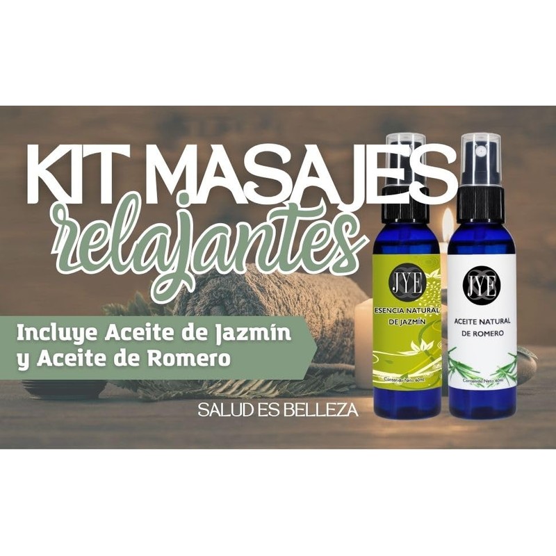 JYE Kit Masajes Relajantes - Aceites De Romero y Jazmin
