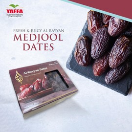 Yaffa Al-Rayyan Delicious and Juicy Mix Medjool Dates (Box of 900g) - All Natural, No Added Sugar, Free from Additives, Sustainably Grown and Hand-Picked Palestinian Dates