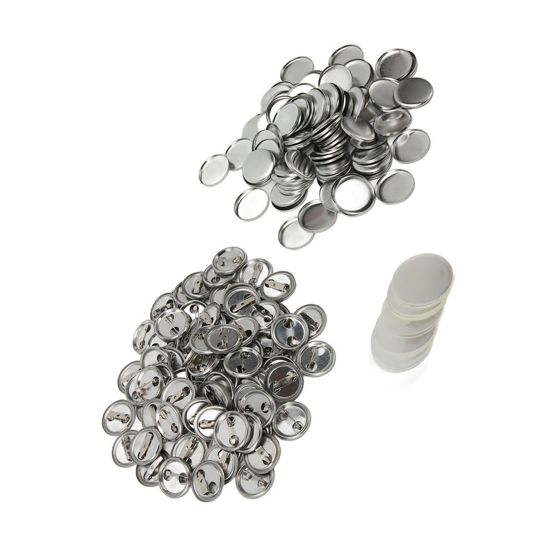 100 Sets Blank Button Badge Parts Set Round Shape Rust