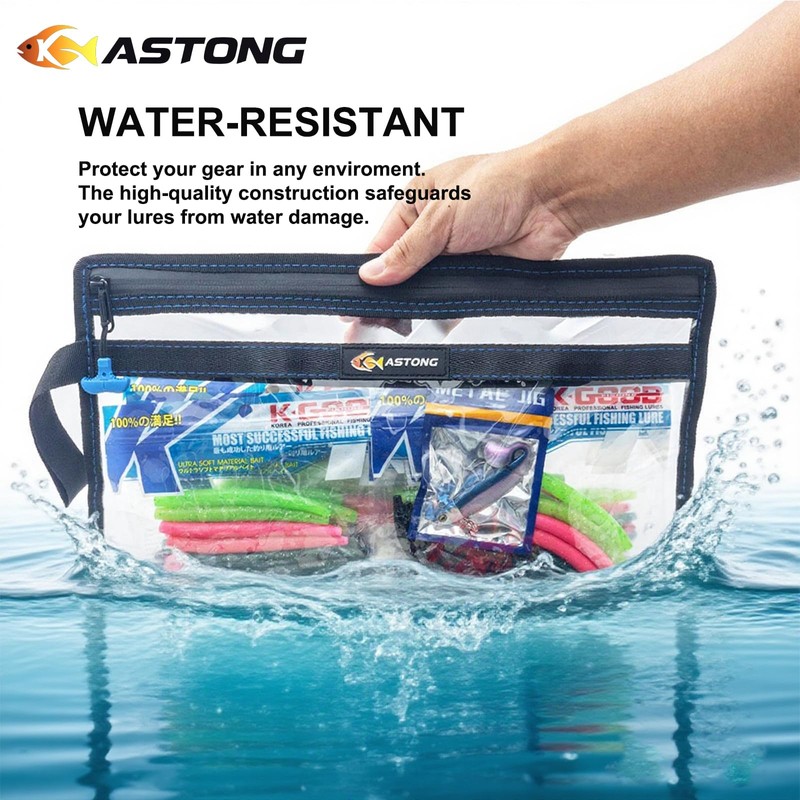 KASTONG 2 Layer Water-resistant Fishing Bait PVC Clear Storage Bag