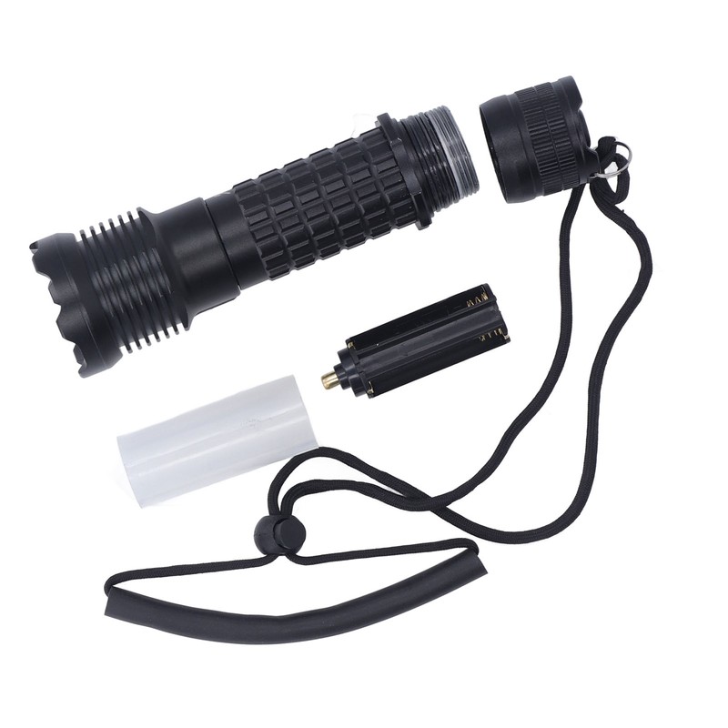 Diving Flashlight LED White Light Underwater Dive Torch IPX8 Waterproof