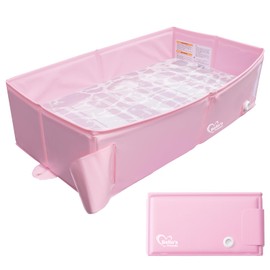 Bella’s Friends Baby Collapsible Bathtub, Travel Bath Tub for Baby, Foldable and Portable, Easy Storage, Reinforced Structure, Lightweight, Travel Essentials for 6M-3Y Infant Toddler, Pink