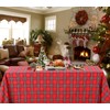 Christmas Tablecloth Checked 140 x 210 cm Red Rectangular Tablecloth