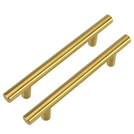 Lontan Furniture Handles, Vintage Cupboard Handles, Stainless Steel Door Handles, Gold Kitchen Drawer Handles, Hole Spacing 64 mm, Handles for Kitchen, Wardrobe, Handle, Pack of 10