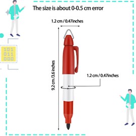 Chrisfall 12 Pieces Permanent Markers for Nurses Badge Mini Hook Permanent Badge Marker Keychain Mini Markers for Badge Ring Golf Ball Bullet Tip Fine Point Markers(Black, Blue, Red, Green)