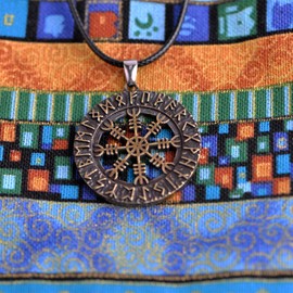 LANGHONG 1PCS Norse Viking Necklace For Men Aegishjalmur Helm of Awe Necklace Talisman Jewelry