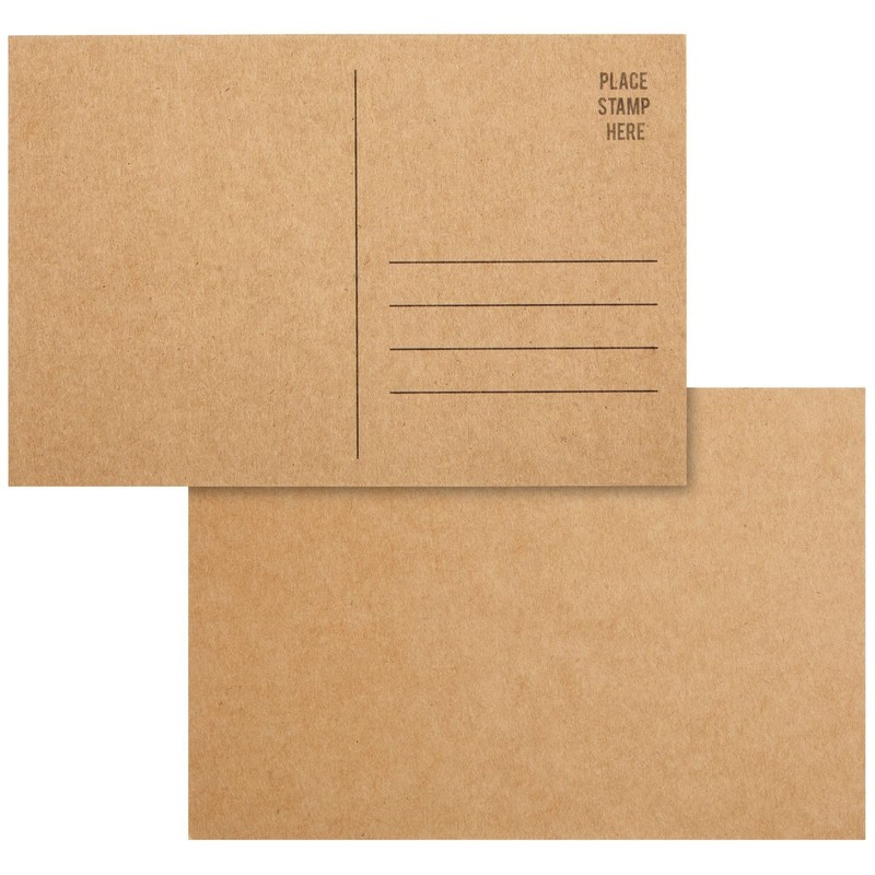 100 Pack Kraft Mailable Blank Postcards for Mailing, Wedding Invitations,