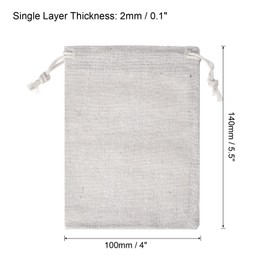 PATIKIL 6"x4" Coin Sacks Bag, 12 Pack Bank Coin Deposit Change Transit Bags Canvas Money Bag with Drawstring Gift Bag Style 1, Beige