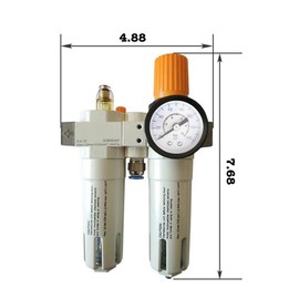 Generic 1/2"" NPT Tire Changer Oil Water Separator, Inline Pressure Regulator with Pressure Gauge, Oil Water Regulator for Tire Changer, Max. 145psi, with Connectors & Mounting Accessories