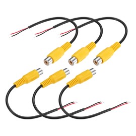 M METERXITY 6個入りRCA-スピーカー線アダプター 5.9インチ/0.15m RCAメスプラグジャックから裸線コネクターアダプター AVレシーバー/アンプ/TV用[イエロー] スピーカーコード修理