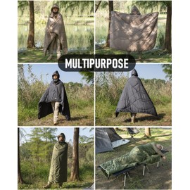 iClimb Heated Camping Blanket with Hood and Battery Pack (Dark Grey)