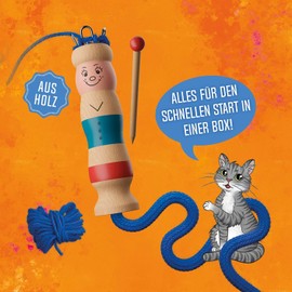 KOSMOS 712600 Wooden Knitting Doll, Complete Set, Easy Start to Learning to Knit, for Children from 5 Years, Craft Set with Knitting Needle and Wool, Crafts, DIY