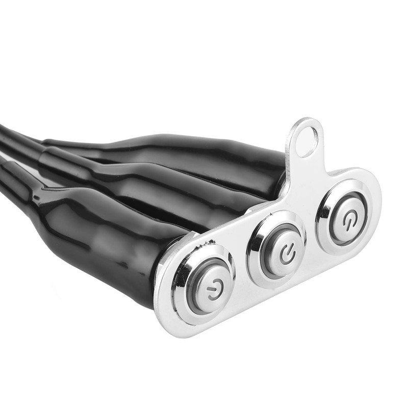 Stainless Steel Motorcycle Handlebar Switch LED Bracket Control Push Button