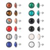 JUSTJANDM 12 Pairs Multi Gemstone Stud Earrings Gold Plated Stainless